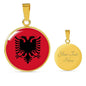 Albania Flag Necklace Albania Flag Stainless Steel or 18k Gold 18-22" - Express Your Love Gifts