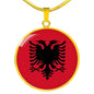 Albania Flag Necklace Albania Flag Stainless Steel or 18k Gold 18-22" - Express Your Love Gifts