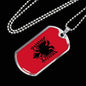 Albania Flag Necklace Albania Flag Stainless Steel or 18k Gold Dog Tag 24" - Express Your Love Gifts
