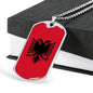 Albania Flag Necklace Albania Flag Stainless Steel or 18k Gold Dog Tag 24" - Express Your Love Gifts