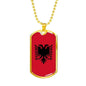 Albania Flag Necklace Albania Flag Stainless Steel or 18k Gold Dog Tag 24" - Express Your Love Gifts