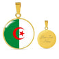 Algeria Flag Necklace Algeria Flag Stainless Steel or 18k Gold 18-22" - Express Your Love Gifts