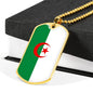 Algeria Flag Necklace Algeria Flag Stainless Steel or 18k Gold Dog Tag 24" - Express Your Love Gifts