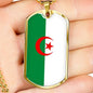Algeria Flag Necklace Algeria Flag Stainless Steel or 18k Gold Dog Tag 24" - Express Your Love Gifts