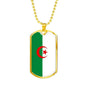 Algeria Flag Necklace Algeria Flag Stainless Steel or 18k Gold Dog Tag 24" - Express Your Love Gifts