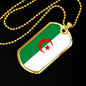 Algeria Flag Necklace Algeria Flag Stainless Steel or 18k Gold Dog Tag 24" - Express Your Love Gifts