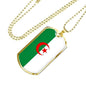 Algeria Flag Necklace Algeria Flag Stainless Steel or 18k Gold Dog Tag 24" - Express Your Love Gifts