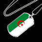 Algeria Flag Necklace Algeria Flag Stainless Steel or 18k Gold Dog Tag 24" - Express Your Love Gifts