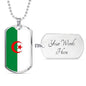Algeria Flag Necklace Algeria Flag Stainless Steel or 18k Gold Dog Tag 24" - Express Your Love Gifts