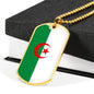 Algeria Flag Necklace Algeria Flag Stainless Steel or 18k Gold Dog Tag 24" - Express Your Love Gifts