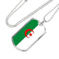 Algeria Flag Necklace Algeria Flag Stainless Steel or 18k Gold Dog Tag 24" - Express Your Love Gifts