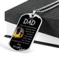 Always Been There Dad Gift Dog Tag Stainless Steel or 18k Gold 24" Chain - Express Your Love Gifts