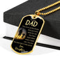 Always Been There Dad Gift Dog Tag Stainless Steel or 18k Gold 24" Chain - Express Your Love Gifts