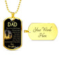 Always Been There Dad Gift Dog Tag Stainless Steel or 18k Gold 24" Chain - Express Your Love Gifts