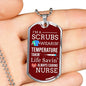Always Caring Nurse Necklace Stainless Steel or 18k Gold Dog Tag W 24" Chain-Express Your Love Gifts
