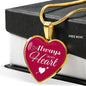 Always In My Heart Necklace Stainless Steel or 18k Gold Heart Pendant 18-22" - Express Your Love Gifts