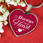 Always In My Heart Necklace Stainless Steel or 18k Gold Heart Pendant 18-22" - Express Your Love Gifts