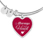 Always In My Heart Stainless Steel or 18k Gold Heart Bracelet Bangle - Express Your Love Gifts