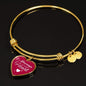 Always In My Heart Stainless Steel or 18k Gold Heart Bracelet Bangle - Express Your Love Gifts