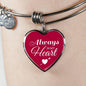 Always In My Heart Stainless Steel or 18k Gold Heart Bracelet Bangle - Express Your Love Gifts