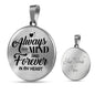 Always On My Mind Circle Necklace Stainless Steel or 18k Gold 18-22"-Express Your Love Gifts