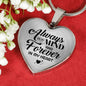 Always On My Mind Heart Pendant Necklace Stainless Steel or 18k Gold 18-22"-Express Your Love Gifts
