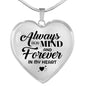 Always On My Mind Heart Pendant Necklace Stainless Steel or 18k Gold 18-22"-Express Your Love Gifts