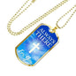 Always There For You Necklace Stainless Steel or 18k Gold Dog Tag 24" Chain-Express Your Love Gifts