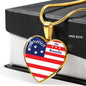 America The Beautiful Necklace Heart Pendant 18k Gold 18-22"-Express Your Love Gifts