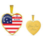 America The Beautiful Necklace Heart Pendant 18k Gold 18-22"-Express Your Love Gifts