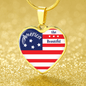 America The Beautiful Necklace Heart Pendant 18k Gold 18-22"-Express Your Love Gifts
