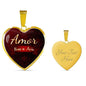 Amor Nunca Se Acaba Necklace Stainless Steel or 18k Gold Heart Pendant 18-22" - Express Your Love Gifts