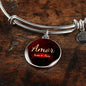 Amor Nunca Se Acaba Stainless Steel or 18k Gold Circle Bracelet Bangle - Express Your Love Gifts