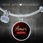 Amor Nunca Se Acaba Stainless Steel or 18k Gold Circle Bracelet Bangle - Express Your Love Gifts