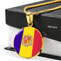 Andorra Flag Necklace Andorra Flag Stainless Steel or 18k Gold 18-22" - Express Your Love Gifts