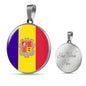 Andorra Flag Necklace Andorra Flag Stainless Steel or 18k Gold 18-22" - Express Your Love Gifts