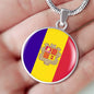 Andorra Flag Necklace Andorra Flag Stainless Steel or 18k Gold 18-22" - Express Your Love Gifts