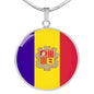 Andorra Flag Necklace Andorra Flag Stainless Steel or 18k Gold 18-22" - Express Your Love Gifts