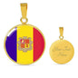 Andorra Flag Necklace Andorra Flag Stainless Steel or 18k Gold 18-22" - Express Your Love Gifts