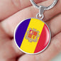 Andorra Flag Necklace Andorra Flag Stainless Steel or 18k Gold 18-22" - Express Your Love Gifts