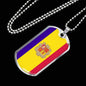Andorra Flag Necklace Andorra Flag Stainless Steel or 18k Gold Dog Tag 24" - Express Your Love Gifts