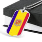 Andorra Flag Necklace Andorra Flag Stainless Steel or 18k Gold Dog Tag 24" - Express Your Love Gifts