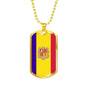 Andorra Flag Necklace Andorra Flag Stainless Steel or 18k Gold Dog Tag 24" - Express Your Love Gifts
