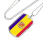 Andorra Flag Necklace Andorra Flag Stainless Steel or 18k Gold Dog Tag 24" - Express Your Love Gifts