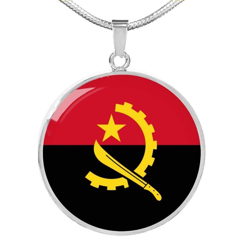Angola Flag Necklace Angola Flag Stainless Steel or 18k Gold 18-22" - Express Your Love Gifts