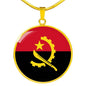 Angola Flag Necklace Angola Flag Stainless Steel or 18k Gold 18-22" - Express Your Love Gifts