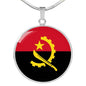 Angola Flag Necklace Angola Flag Stainless Steel or 18k Gold 18-22" - Express Your Love Gifts