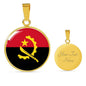 Angola Flag Necklace Angola Flag Stainless Steel or 18k Gold 18-22" - Express Your Love Gifts