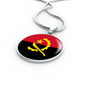Angola Flag Necklace Angola Flag Stainless Steel or 18k Gold 18-22" - Express Your Love Gifts