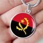Angola Flag Necklace Angola Flag Stainless Steel or 18k Gold 18-22" - Express Your Love Gifts